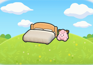 Bed with a plush habitat — attracts 4 Pokémon in Pokopia
