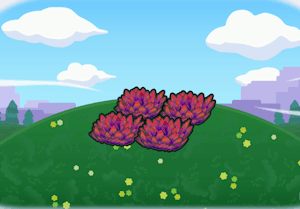 Elevated red tall grass habitat — attracts 3 Pokémon in Pokopia