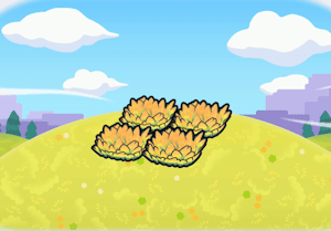 Elevated yellow tall grass habitat — attracts 3 Pokémon in Pokopia