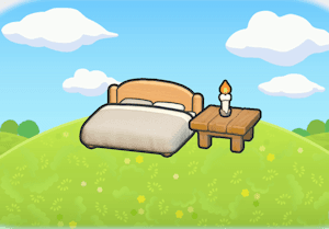 Gently lit bed habitat — attracts 2 Pokémon in Pokopia