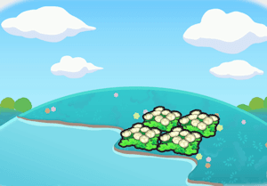Hydrated fluffy flower bed habitat — attracts 3 Pokémon in Pokopia