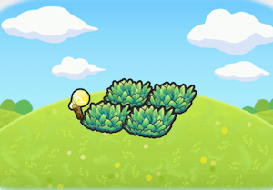 Illuminated tall grass habitat — attracts 2 Pokémon in Pokopia