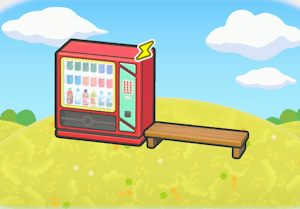 Vending machine break area habitat — attracts 2 Pokémon in Pokopia