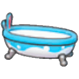 Bouncy blue bathtub