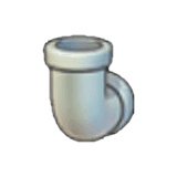 Iron pipe (upward curve)