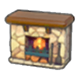 Stone fireplace