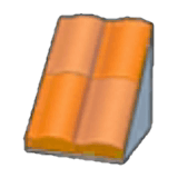 Pitched brick roof